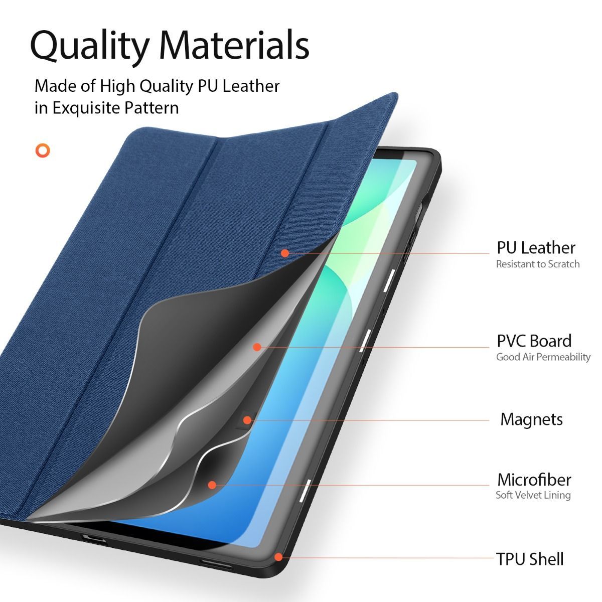 Bao da Samsung Galaxy Tab S10 FE Plus Duxducis Domo Series có ngăn đựng bút