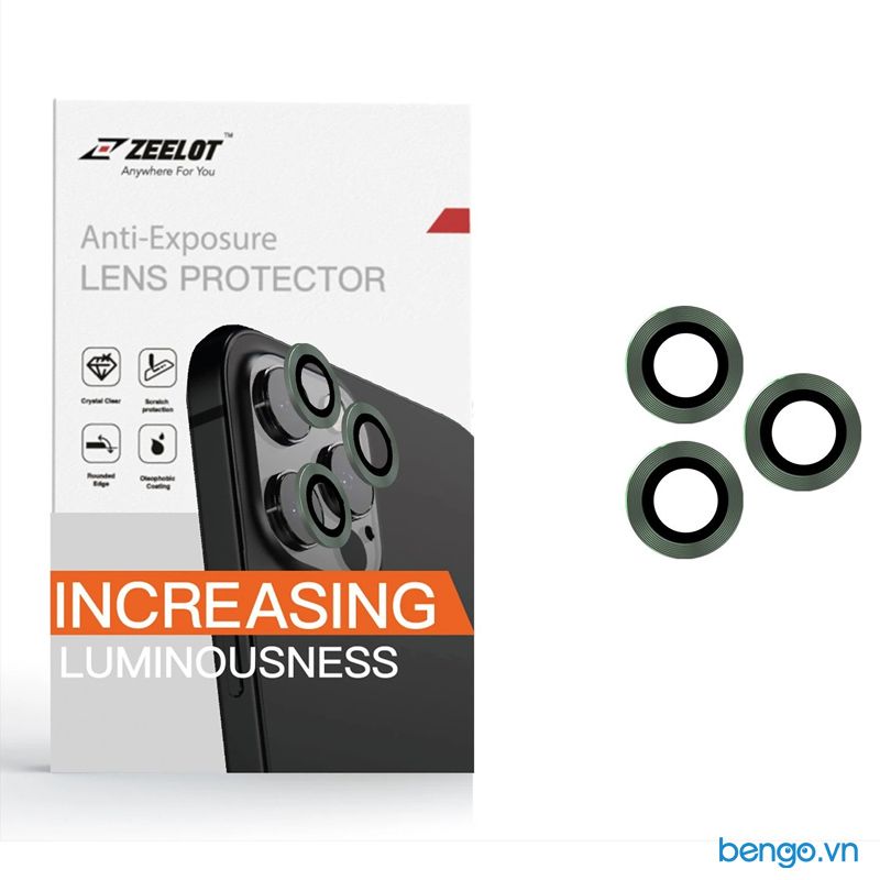 Dán Cường Lực Bảo Vệ Camera iPhone 11/11 Pro/11 Pro Max/12/12 Pro/12 Pro Max Zeelot Titanium Steel Viền Màu