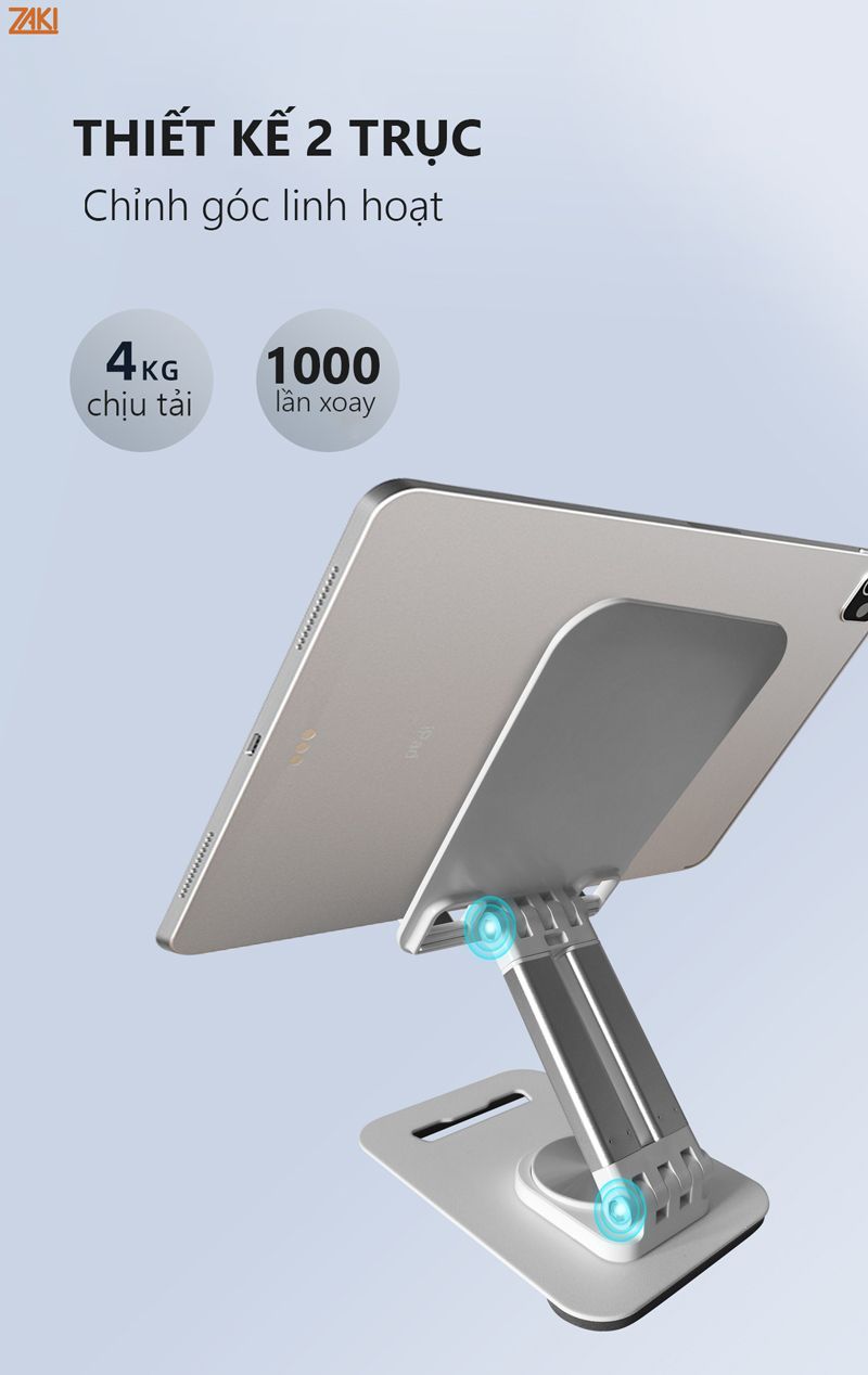 Giá đỡ điện thoại, máy tính bảng, iPad xoay Zaki Desktop Rotation Stand ZK010
