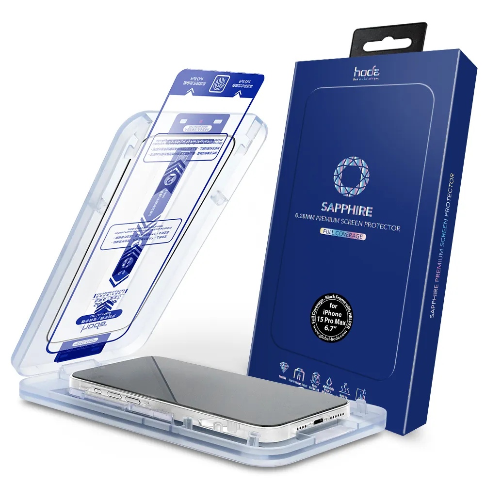 Dán Cường Lực HODA Sapphire iPhone 15 Pro Max/15 Pro Với Dust-Free Helper
