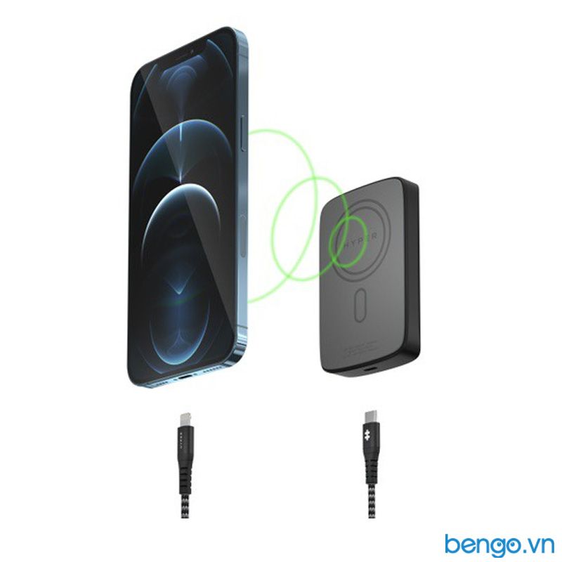 Sạc dự phòng không dây từ tính HyperJuice Magnetic Wireless 5000mAh iPhone 12 Series - HJ-WL61TC