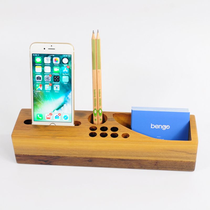 Hộp cắm bút bằng gỗ tự nhiên đa năng, tiện dụng - Loại lớn