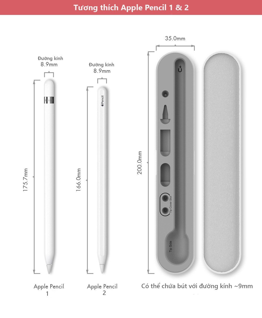 Hộp đựng và giá đỡ cho Apple Pencil hiệu Stoyobe