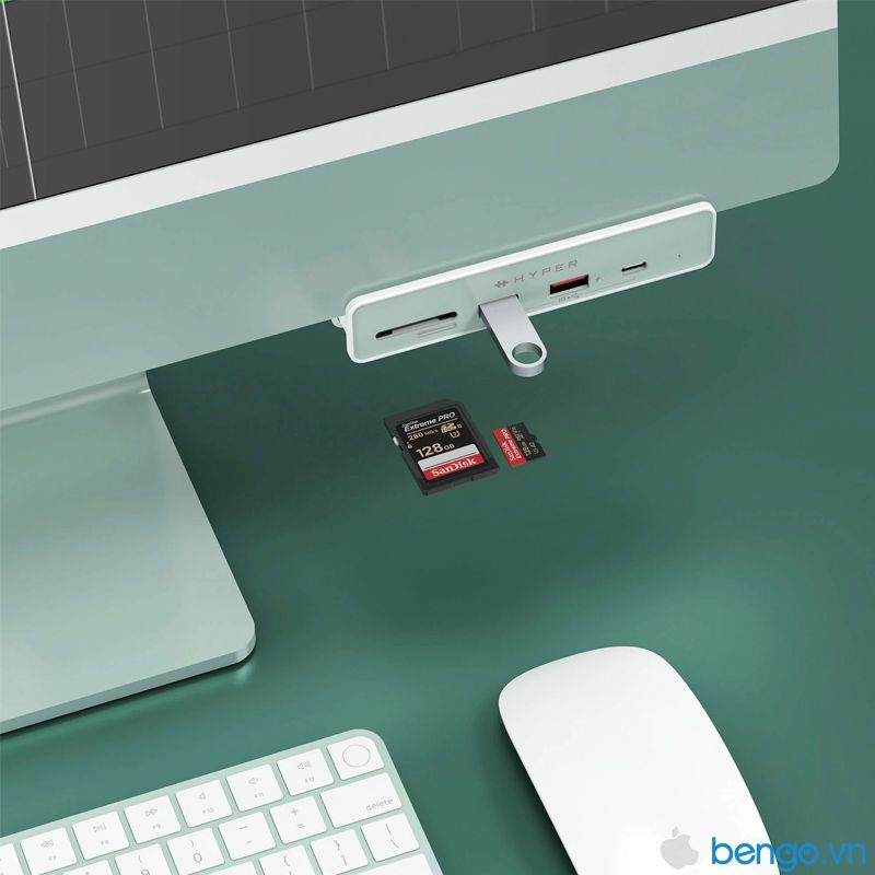 Cổng chuyển chuyên dụng iMac 24″ HYPERDRIVE 6 in 1 USB-C HUB - HD34A8 kèm 7 miếng dán theo màu iMac 24″
