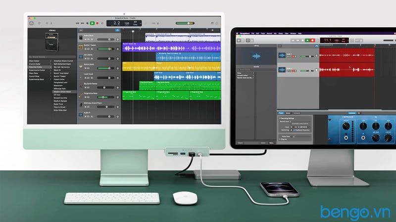 Cổng chuyển chuyên dụng iMac 24″ HYPERDRIVE 6 in 1 USB-C HUB - HD34A8 kèm 7 miếng dán theo màu iMac 24″