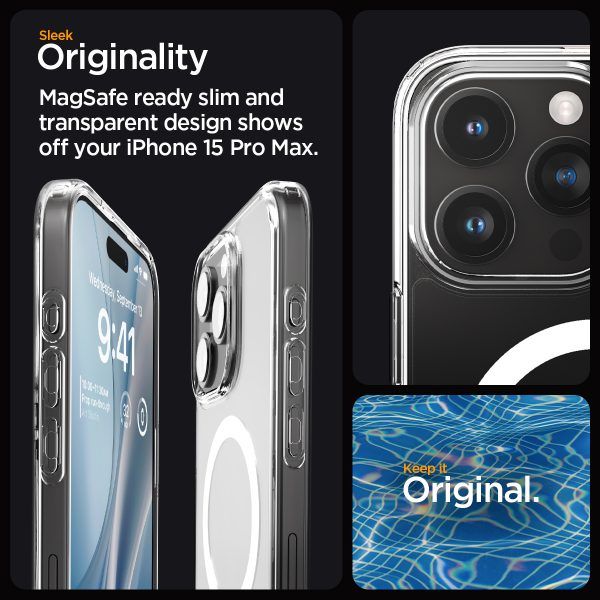 Ốp lưng iPhone 15 Pro Max SPIGEN Crystal Hybrid MagFit White