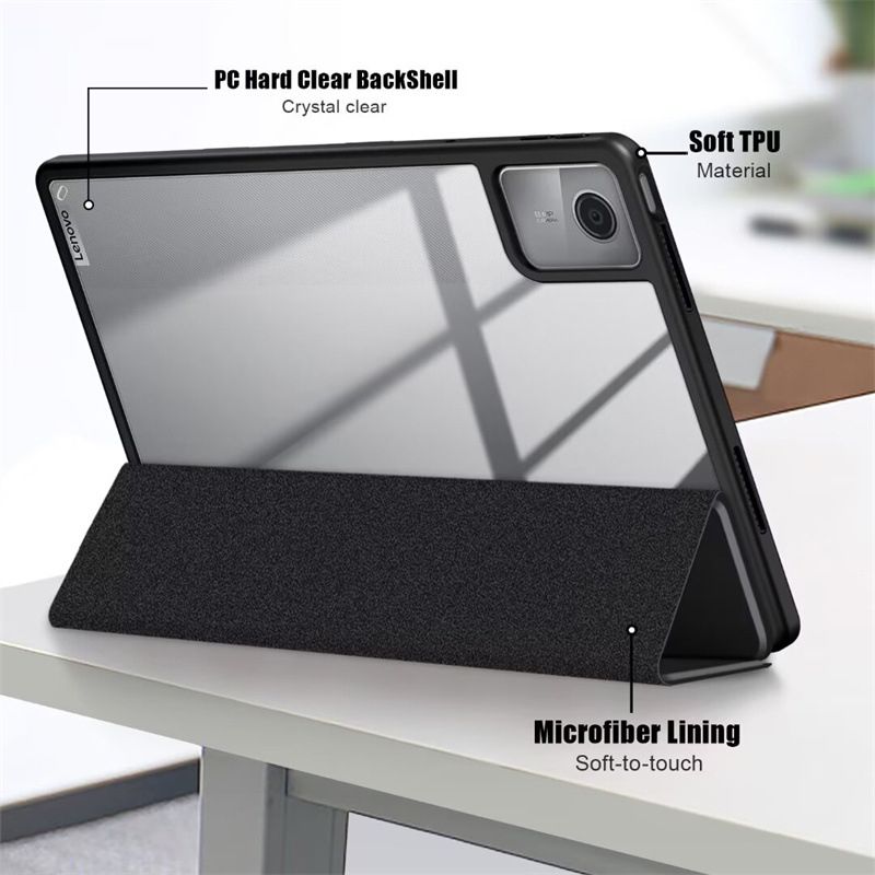 Bao da Lenovo Tab M11 (TB-330FU/TB-330XU) Zaki Smartcover mặt lưng trong suốt
