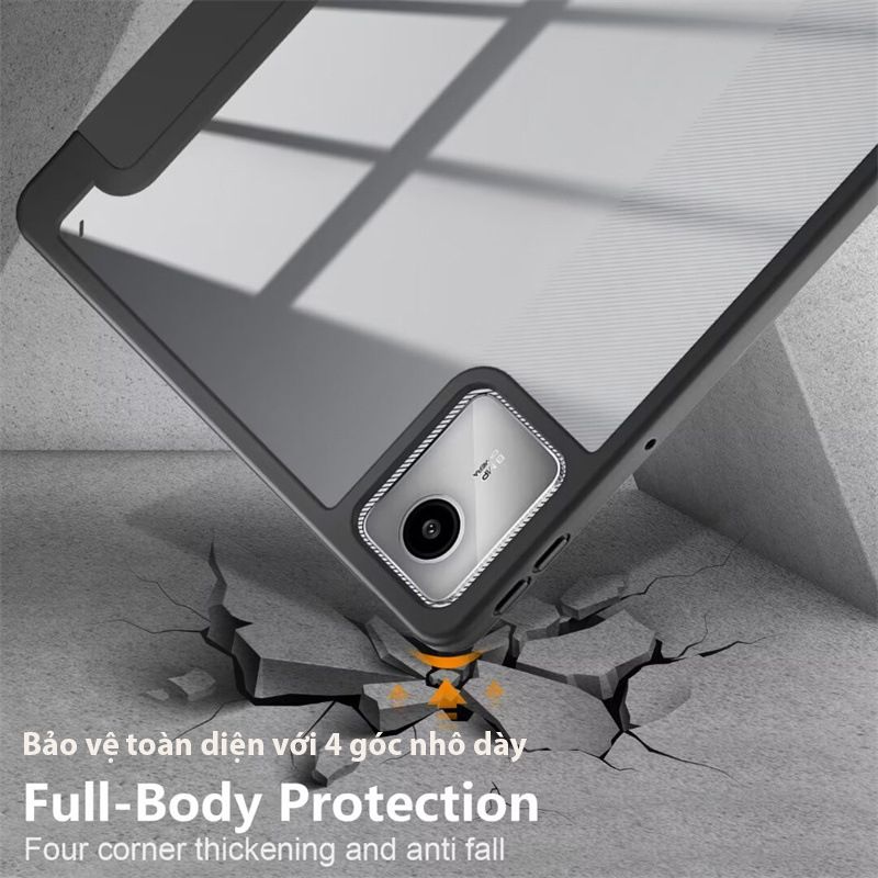 Bao da Lenovo Tab M11 (TB-330FU/TB-330XU) Zaki Smartcover mặt lưng trong suốt