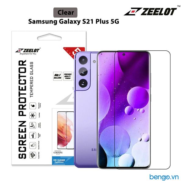 Dán Cường Lực Samsung Galaxy S21 Plus 5G Zeelot PureGlass 2.5D Full Keo