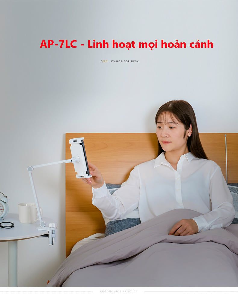 Giá đỡ iPad, điện thoại, máy tính bảng xoay 360 UP - AP-7LC