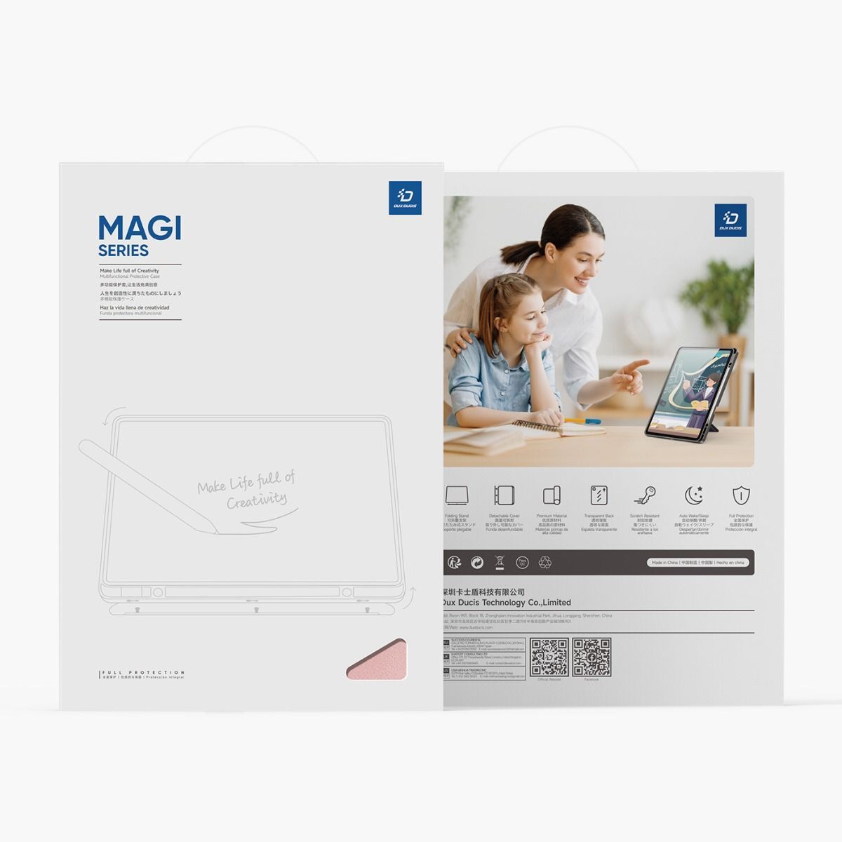 Bao da Samsung Galaxy Tab S10 FE Plus Duxducis Magi Series nắp gập tam giác có thể tháo rời