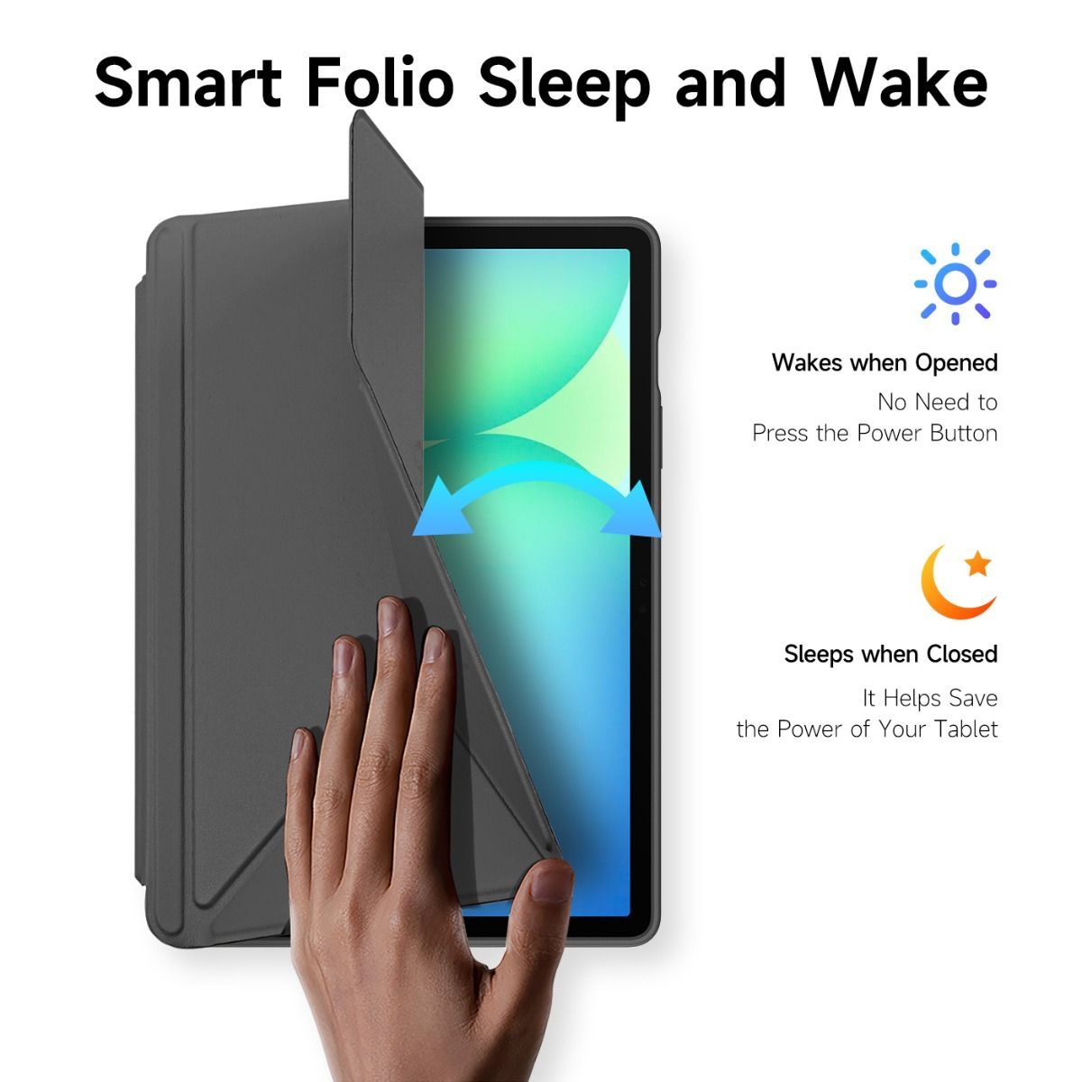 Bao da Samsung Galaxy Tab S10 FE Plus Duxducis Magi Series nắp gập tam giác có thể tháo rời