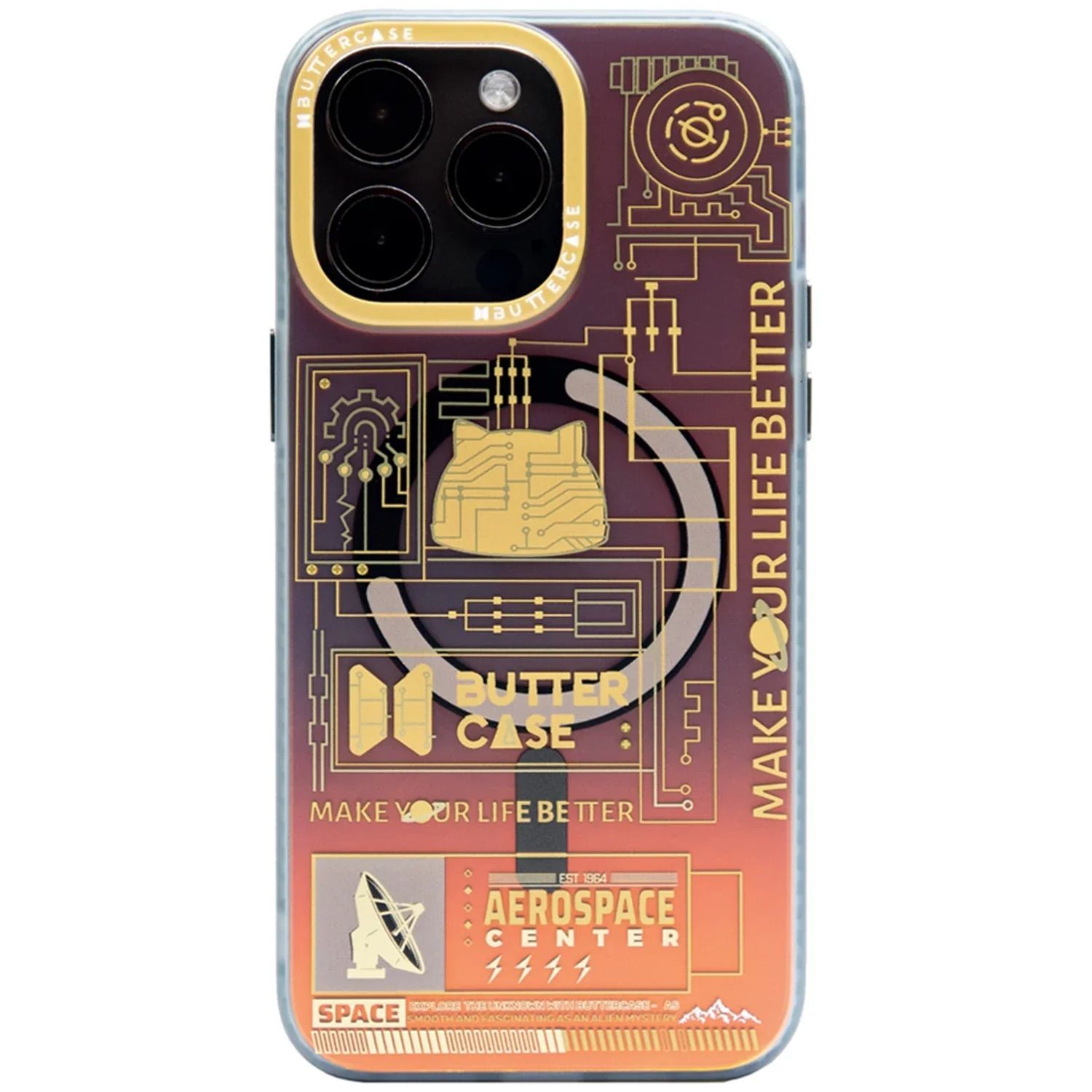 BUTTERCASE Mars-Mission Series Protective iPhone 15 Pro Max/15 Pro Case | Magical Gold