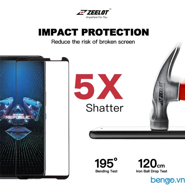 Dán Cường Lực Asus ROG Phone 2/3/5 ZEELOT PureGlass 2.5D Full Keo