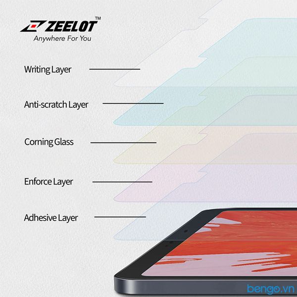 Dán Cường Lực iPad Mini 5 Zeelot PureGlass 2.5D Chống Vân Tay