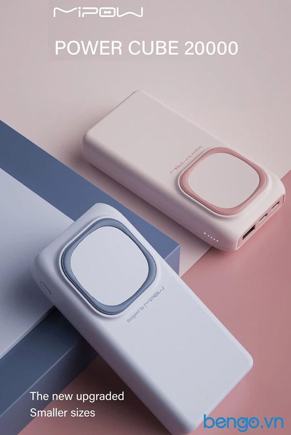 Sạc Dự Phòng Kiêm Sạc Không Dây MIPOW Power Cube 20000mAh PD 18W QI 10W Wireless Charge - SPX20W
