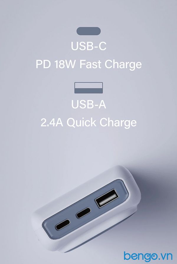 Sạc Dự Phòng Kiêm Sạc Không Dây MIPOW Power Cube 20000mAh PD 18W QI 10W Wireless Charge - SPX20W