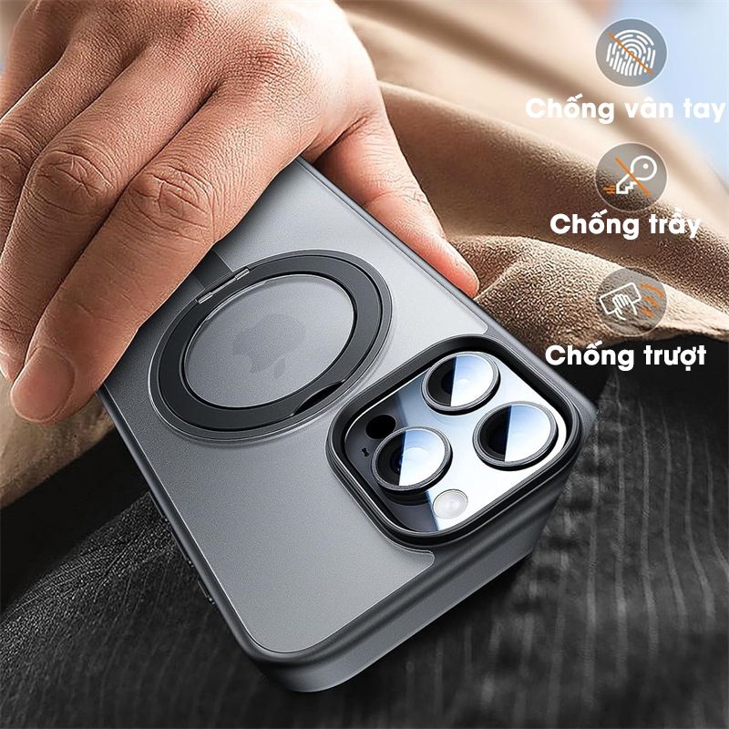 Ốp lưng iPhone 16 Pro Max Bevas BStand 360° Rotated Stand MagSafe