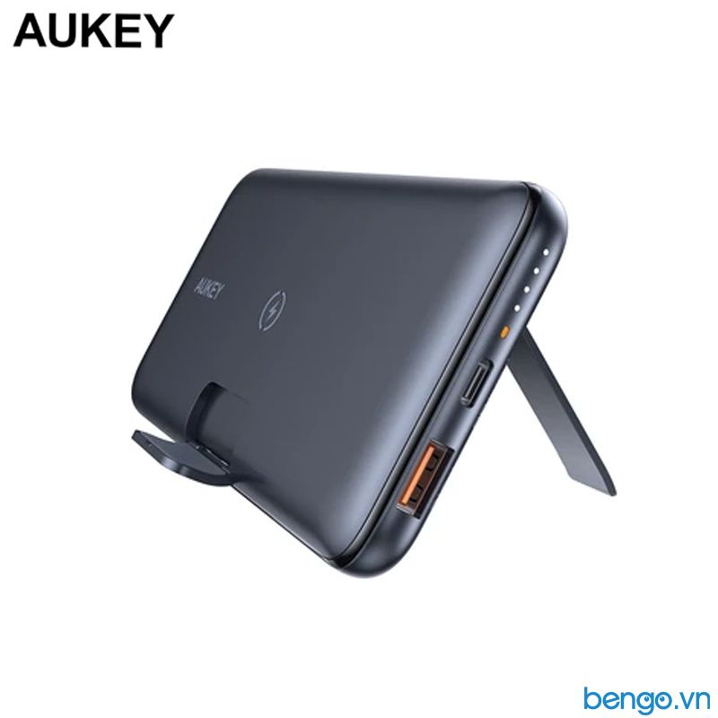 Pin Dự Phòng Không Dây Aukey 10.000mAh PD 18W Tích Hợp Giá Đỡ - PB-WL02