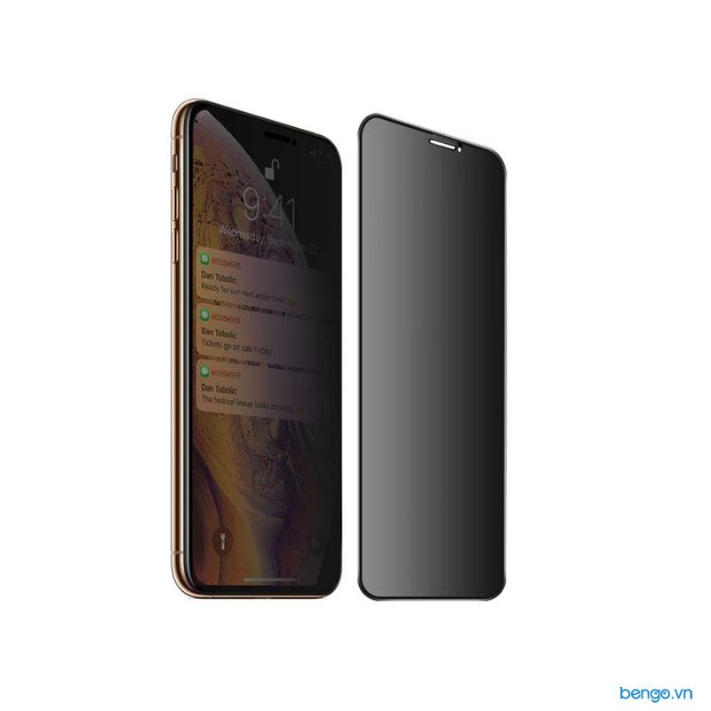Kính cường lực iPhone Xs/X Full 3D MIPOW KING BULL chống nhìn trộm