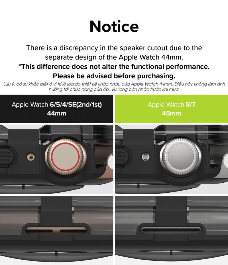 Ốp Apple Watch 9/8/7 45mm RINGKE Fusion Bumper