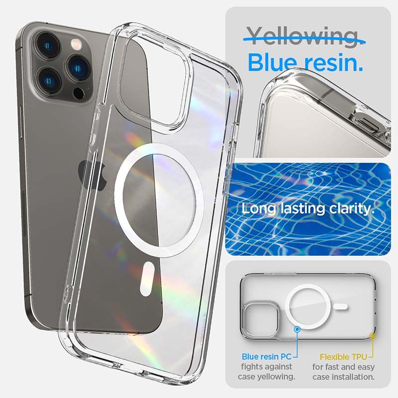 Ốp Lưng iPhone 14 Pro SPIGEN Crystal Hybrid MagFit White