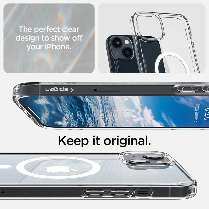 Ốp Lưng iPhone 14 Plus SPIGEN Crystal Hybrid MagFit White