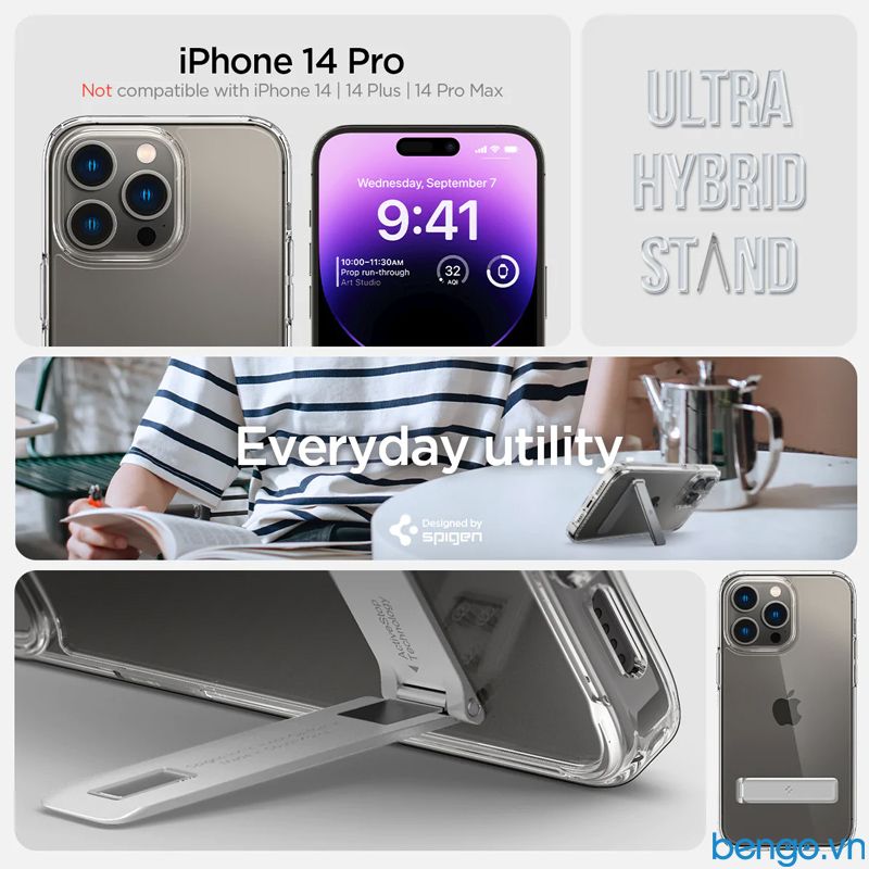 Ốp Lưng IPhone 14 Pro Max SPIGEN Ultra Hybrid S Crystal Clear