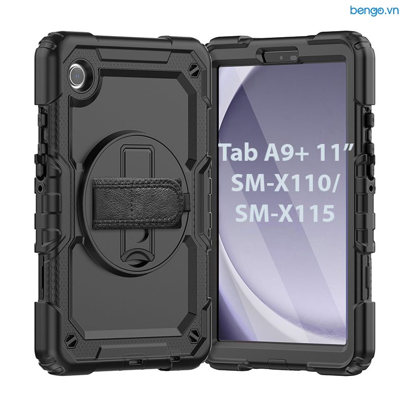 Ốp lưng Samsung Galaxy Tab A9 Plus chống sốc có chân dựng - Đen
