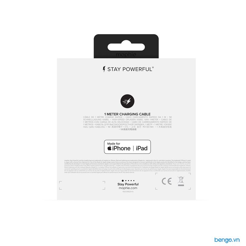 Cáp MOPHIE 3 Đầu Chuyển | USB-A To Micro USB, USB-C, Lightning Cable