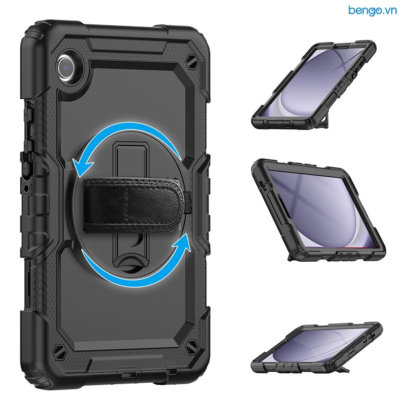 Ốp lưng Samsung Galaxy Tab A9 Plus chống sốc có chân dựng - Đen