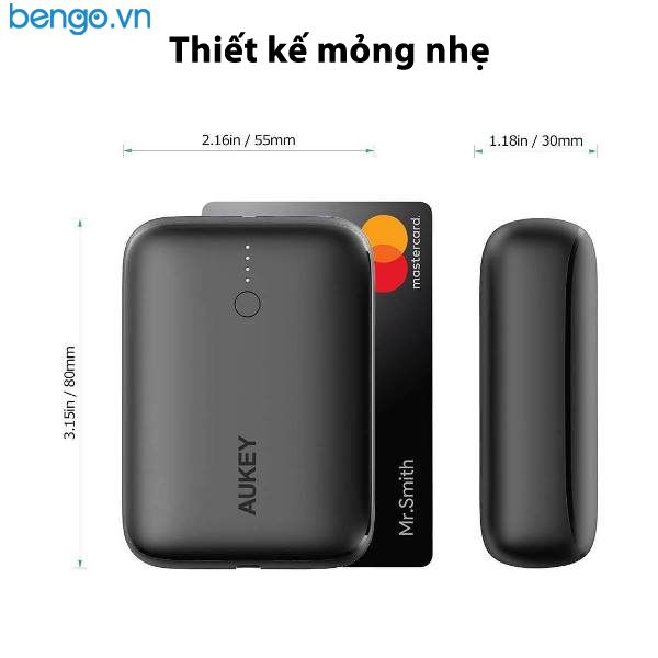 Pin Dự Phòng Aukey 10.000mAh PD 18W Và QC 3.0 - PB-N83S