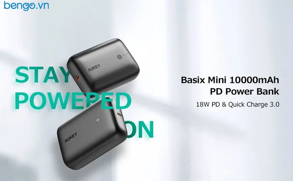 Pin Dự Phòng Aukey 10.000mAh PD 18W Và QC 3.0 - PB-N83S