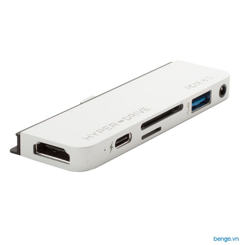 Hub 6 in 1 Hyperdrive USB-C cho iPad Pro 2018/2020 và thiết bị dùng cổng USB-C (HDMI 4K/60Hz) - HD319B