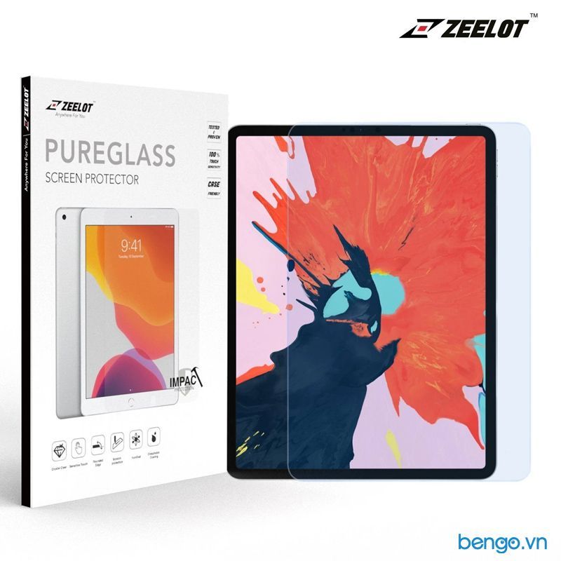 Dán Cường Lực iPad Pro 12.9 2020/2018 Zeelot PureGlass 2.5D Chống Ánh Sáng Xanh