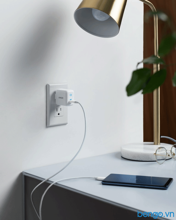 Sạc Anker PowerPort III Mini 30W (1 PIQ 3.0) - A2615 (Trắng) - Hàng chính hãng