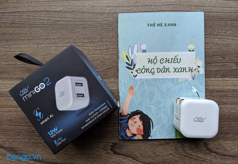Sạc INNOSTYLE Minigo 2 USB A 12W Smart Charging AI - IC12SAWHI