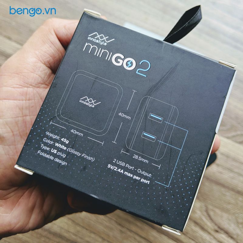 Sạc INNOSTYLE Minigo 2 USB A 12W Smart Charging AI - IC12SAWHI