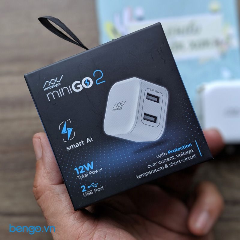 Sạc INNOSTYLE Minigo 2 USB A 12W Smart Charging AI - IC12SAWHI