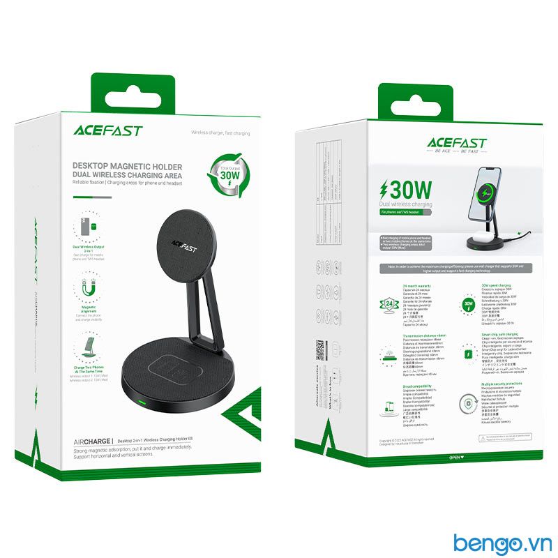 Sạc Không Dây Kiêm Giá Đỡ 2 In 1 30W ACEFAST - E8