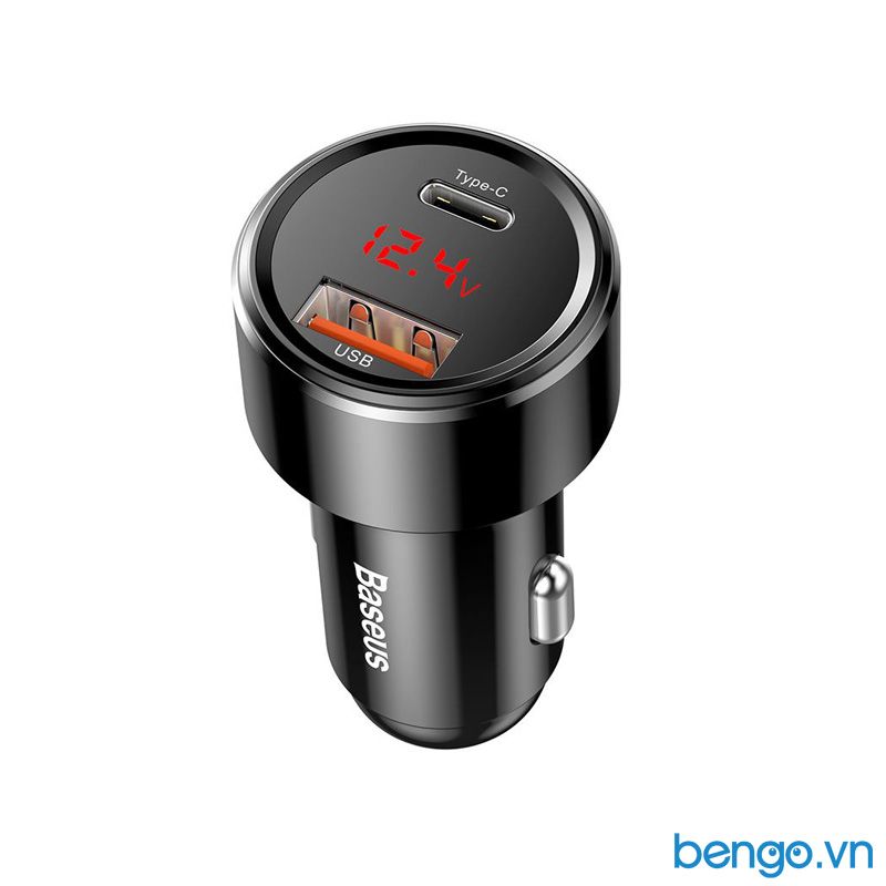 Sạc nhanh đa năng xe hơi Baseus 45W Cổng USB + USB-C PD