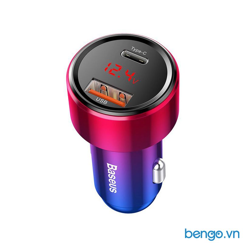 Sạc nhanh đa năng xe hơi Baseus 45W Cổng USB + USB-C PD
