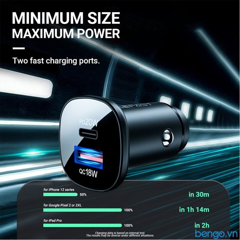 Sạc Xe Hơi ACEFAST 38W 2 Cổng USB-C + USB-A - B1
