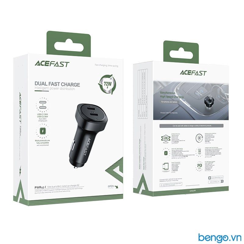 Sạc Xe Hơi ACEFAST 72W 2 Cổng USB-C - B2
