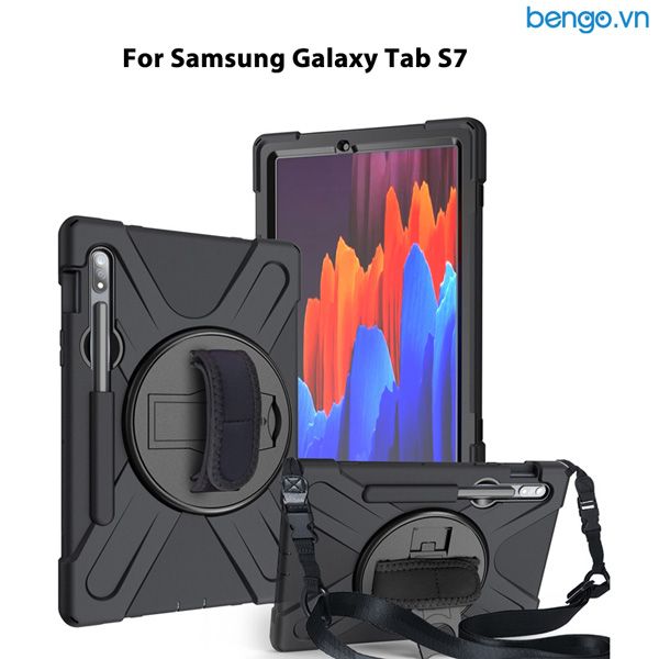 Ốp Lưng Samsung Galaxy Tab S7 Chống Sốc Dựng Máy Có Dây Đeo Vai Và Tay