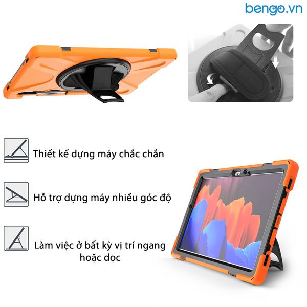 Ốp Lưng Samsung Galaxy Tab S7 Chống Sốc Dựng Máy Có Dây Đeo Vai Và Tay