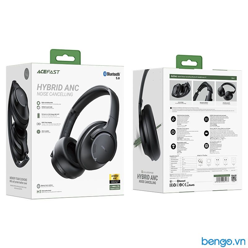 Tai Nghe Bluetooth Choàng Đầu ACEFAST Chống Ồn - H1
