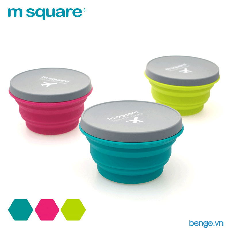Tô Gấp Gọn Dùng Đi Du Lịch/Văn Phòng Msquare Silicon Size L - Xanh