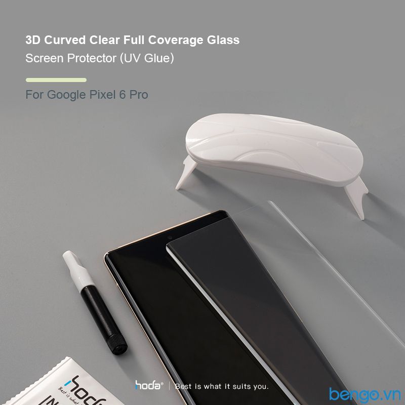 Dán Cường Lực Google Pixel 6 Pro HODA 3D UV Full Glue Chống Phản Chiếu