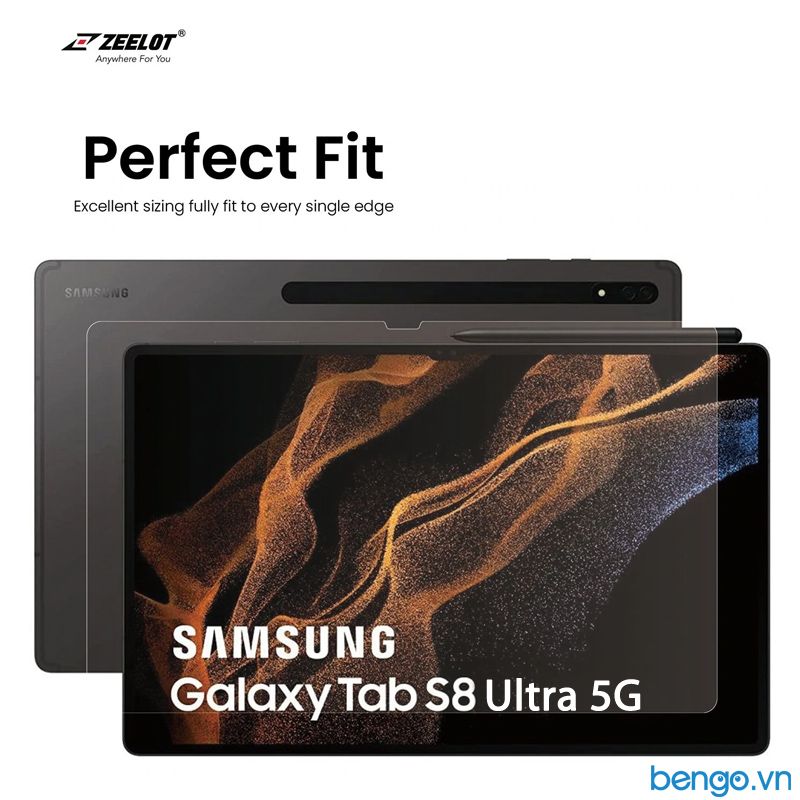 Dán Cường Lực Samsung Galaxy Tab S8 Ultra Zeelot PureShield 2.5D Clear